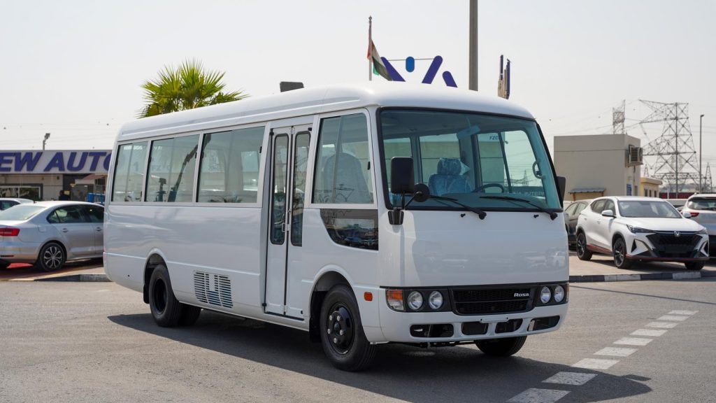Mitsubishi Rosa Bus 30-Seater White - Blue 2026 vehicle at New Auto FZCO