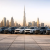 SUV cars in UAE lineup with Dubai skyline showing the best SUVs for export buyers